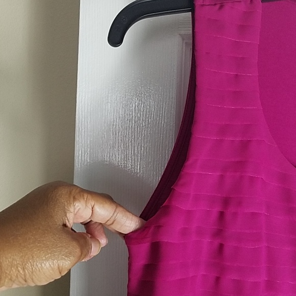 By Chico's, fushcia tiered ruffle top, size 1 - Picture 3 of 5